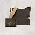 Michael Kors Tasche Crossbody Portmonee Geldbörse Jet Set Travel Leida Braun NEU