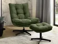 Relaxsessel JOCKENHÖFER GRUPPE "Kasper, B: 76 cm, Sitzhöhe: 47 cm", grün (grün 426, 03), B:76cm H:85cm T:87cm, Sessel, Relaxsessel, Set: mit Hocker, 360 Drehfunktion, Cord