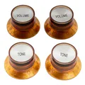 Musiclily Pro Amber Inch Guitar Hat Bell 2 Volume 2 Tone Knob For US Les Paul SG