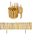 Staketenzaun mit Pfosten aus Haselnuss Höhe 35 cm Länge 500 cm imprägnierter Zaun mit gut gespaltenen Stäben und sicheren Spitzen zur Einzäunung und Abgrenzung von Beeten Lattenabstand: 3-4 cm