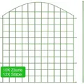 NewHabitat | 10x Teichzaun Steckzaun aus Metall Grün - Grün