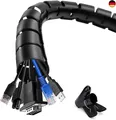 2 x 5m Kabelschlauch Selbstschließend Schwarz, Durchmesser 16mm/22mm Flexibel 