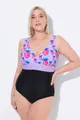 Ulla Popken Badeanzug Badeanzug Erdbeeren Zierband Softcups recycelt