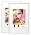 IDEAL TREND Bilderrahmen 2er 3er 5er Pack Photo Style Set Bilderrahmen Wanddeko Collage Poster, für 2 Bilder (2 St), Hochwertiger Kunststoffrahmen halbrunde Leiste Echtglas MDF-Rückwand