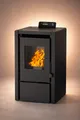 NEMAXX Pelletofen PC5 Schwarz 5,3 kW  bis 120m³ Chrono & ECO-Modus Unterdrucksicherung, (WiFi Ready (App optional), Display & Fernbedienung, Überhitzungsschutz), Kompakt, 8 kg Pelletbehälter, emissionsarm & wartungsfreundlich