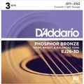 D'Addario A-Git.Saiten EJ26-3D 11-52 Phosphor Bronze 3er Set