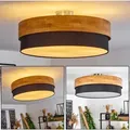 Campitello »Campitello« Deckenlampe, Metall/Holz/Stoff, Nickel-matt/Natur