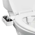 VEVOR Bidetaufsatz Doppeldüsen Einstellbarer Wasserdruck WC-Aufsatz Weiß