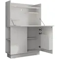 Vicco Sekretär, Weiß, Holzwerkstoff, 6 Fächer, Rechteckig, 85x118.9x27 cm, Arbeitszimmer, Schreibtische, Sekretäre