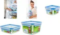 emsa Frischhaltedose CLIP & CLOSE, quadratisch, 0,25 Liter transparent/blau, transportsicherer Clipverschluss, - 1 Stück (508535)