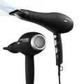 Aliseo Black Mambo Föhn - Professioneller Ionen Haartrockner - 1875 W - 3 Temperatur- & 2 Gebläsestufen - Haarföhn mit Anti-Frizz & Stylingdüse - Leistungsstark & Langlebig - Inkl. Tasche