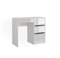 Vicco Schreibtisch Sherry, Weiß Hochglanz, 90 x 40 cm mit Schubladen