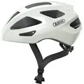 ABUS Rennradhelm Macator - sportiver Fahrradhelm für Einsteiger - auch für Zopfträger/-innen - für Damen und Herren - Weiß Glänzend, Größe ... - Weiß