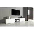 INOSIGN Lowboard Egypt,Lowboard,TV-Kommode,TV-Möbel,TV-Bank, mit 2 Klappen, 2 Glasböden,kompl. Hochgl. lackiert (B/T/H)240x38x35 cm weiß
