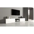 Lowboard INOSIGN "Egypt,Lowboard,TV-Kommode,TV-Möbel,TV-Bank", weiß (weiß hochgla), Breite 240cm, FSC-zertifizierter Holzwerkstoff, Glas, Sideboards, mit 2 Klappen, 2 Glasböden,kompl. Hochgl. lackiert (B/T/H)240x38x35 cm