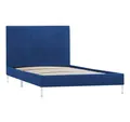 vidaXL Bett Bettgestell Blau Stoff 90×200 cm
