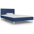 vidaXL Bettgestell Blau Stoff 90×200 cm NEU