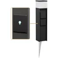 ledscom.de Pollerleuchte PODEL mit Erdspieß für außen, Smart Home, 39cm, schwarz, 2 Steckdosen, inkl. G9 Leuchtmittel, 501lm, warmweiß
