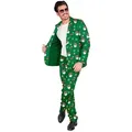 Widmann S.r.l. Kostüm Designer Anzug 'Weihnachtsmann' 2-tlg. UV, Grün - grün S