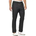 Indicode Leinenhose Herren Veneto Sommerhose Leinen Herrenhose leichte Sommerhose mit Kordelzug schwarz M