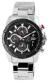 Herrenuhr Edelstahl Gliederarmband silberfarben Chronograph Ziffernblatt schwarz