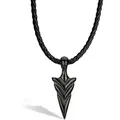 SERASAR Lederband Leder Halskette mit Edelstahl Anhänger "Arrow" (1-tlg), aus Echtleder schwarz 60