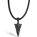 SERASAR Lederkette Herren Leder Halskette mit Anhänger - 60cm Schwarz Lederband Kette Schmuck Schachtel für Männer Echtleder Geschenk Leather Necklace Men Jewelry Band