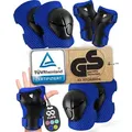 Inliner Schoner Set Kinder 6-Teile Knieschoner Set Kinder Schutzausrüstung Skateboard Schützer Protektoren 99FLIPS Ellbogenschoner - Blau - S/M