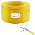PremiumX 100m CAT 7A Netzwerkkabel Simplex LAN-Kabel Verlegekabel Ethernet Kupfer Datenkabel AWG 23 S/FTP PiMF PoE Eca Cat7A 1200 MHz