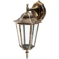 Lumiled Außenwandleuchte Vintage 230V Wandlampe Außenlampe Klassisch Wandleuchte Aluminium Braun Gold Glas IP44 Wasserdicht für E27 Leuchtmittel Outdoor Außen Garten Retro Gartenlampe