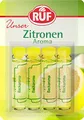RUF Backaroma Zitrone, 4 Fläschchen Zitronenaroma, fruchtig frische Zitronen-Note für Teig , Cremes und Getränke, glutenfrei und vegan