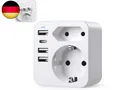 USA Adapter Stecker,Reiseadapter USA mit 3USB 1USB C (3.4A), Adapter USA