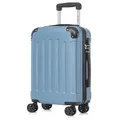 YONSLY Hartschalen-Trolley Hartschalen-Koffer Trolley 360° Rollen, robuster Reisekoffer, 4 Rollen, mit Zahlenschloss, für Business und Urlaub 46/55/66/76 cm blau|grau 55 cm