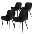 4er Set Esszimmerstühle Wohnzimmerstühle Küchenstuhl Schwarz Samt