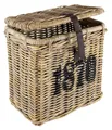 Kobolo Aufbewahrungskorb Universalkorb mit Deckel - Rattan kubu grey 1870