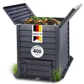 Garantia Thermo-Wood Komposter 400 Liter inkl. Bodengitter anthrazit-braun - Komposter Garten, Schnellkomposter, Abfall & Recycling, Biomüll, Komposteimer, Garten Zubehör, Thermokomposter, Garten