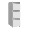 Forte WASHCAB 50, moderner Badezimmerschrank zur Aufbewahrung von Putz- und Waschutensilien, 3-türig, Badezimmer, Holzwerkstoff, Weiß, 50 cm breit x 143,3 cm hoch x 67,5 cm tief