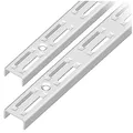 Element System WANDSCHIENE 2-reihig – stabile Aufhängeschienen zur flexiblen Montage von Regalsystemen, ideal für Wandregale – 50 cm, Stahl weiß, 2 Stück