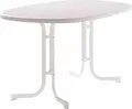 SIEGER 152/W  Tisch 140x90 weiß klappbar,Dekorplatte oval