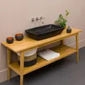 70 cm Andesit Waschbecken MARA schwarz anthrazit Stein-Waschbecken wohnfreuden