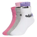 adidas Unisex Kids LINEAR KIDS ANKLE SOCKS 5pP, True Pink/Pink Fusion/Violet Fusion/Medium Grey Heather, 4-5 Years
