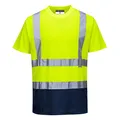 Portwest Zweifarbiges Warnschutz T-Shirt, Größe: 6XL, Farbe: Gelb/Marine, S378YNR6XL
