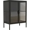 ebuy24 FlokaS Vitrinenschrank 2 Türen Schwarz