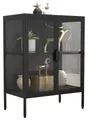 VCM Standvitrine Stahl Glas Standvitrine Vitrine Schaukasten FlokaS