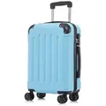 YONSLY Hartschalen-Trolley Hartschalen-Koffer Trolley 360° Rollen, robuster Reisekoffer, 4 Rollen, mit Zahlenschloss, für Business und Urlaub 46/55/66/76 cm blau 55 cm