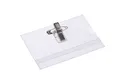 Namensschilder mit Hosenträger clip, 90x60 mm, 24 Stück farblos, 121261