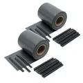 Sichtschutz Streifen 70mx19cm Anthrazit PVC 650g/m² 40 Clips Zaunfolie