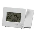 Miraval Funk-Projektionswecker Funkuhr USB-Anschluss mit Projektion Temperatur & Datumsanzeige DCF automatische Zeitanpassung Kalenderwoche Funkwecker (Weiß)