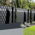 40 x Streifen | Farbe = Anthrazitgrau | HART-PVC Sichtschutzstreifen | Zaunsichtschutz Sichtschutz für Doppelstabmatten Zaun | keine Folie - Grau