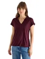 Damen Shirt mit Split Neck im Tunika-Look